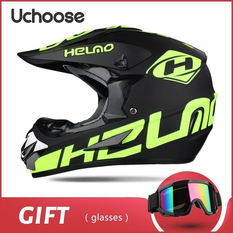 Free Gift Kids Protective Helmet Motocross Motorcycle Moto Bike Full Face Helmet Adult Women Racing Sports Off-road Scooter ATV