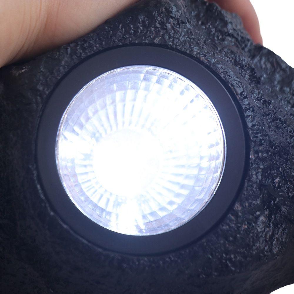 Weißes Licht Spotlicht Solarsteinlicht Simulationsstein Wasserdichte Solarfelslampe LED Energiesparende Rasenlampe Hof