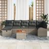 VidaXL Ensemble de Canapé de Jardin 8 Pièces Coussins Gris Rattan Poly 3359517