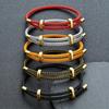 DIY Couple Bangles Adjustable Gold Plated Stainless Steel Buckle Lucky Red Woven Wire Rope Bracelets for Men Women Gifts