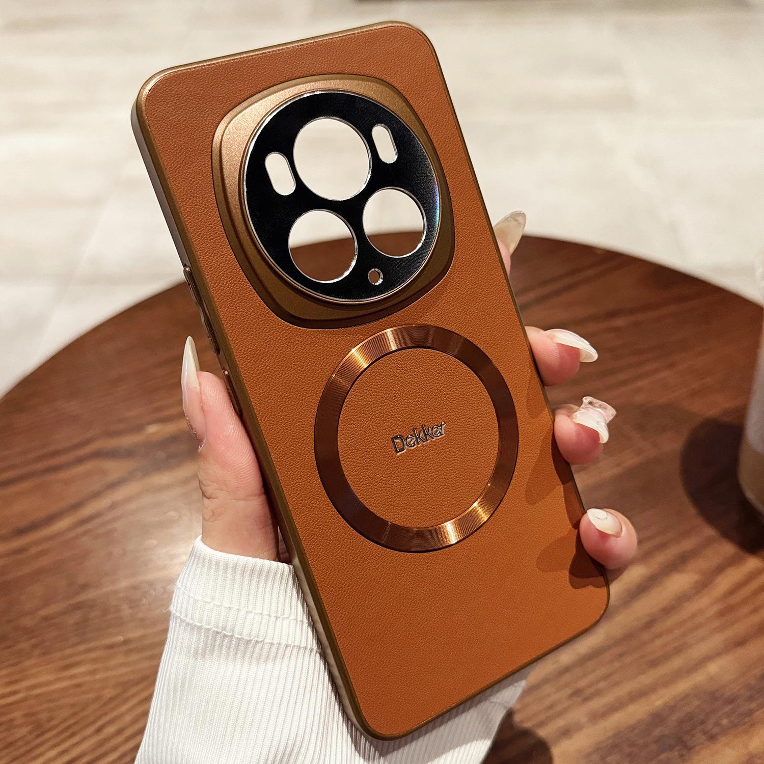 

Задня кришка DEKKER для Honor Magic6 Pro 5G, сумісна з чохлом для телефону MagSafe PU+TPU Orange