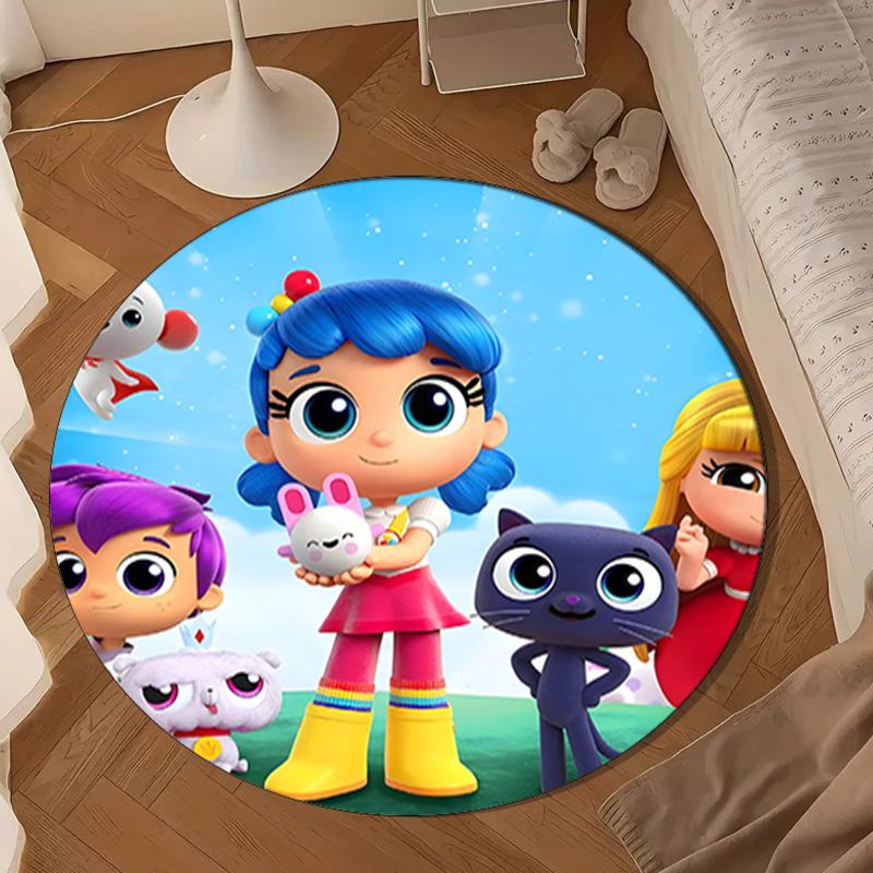 Rainbow Kingdom Adventure Round Rug for Livingroom,Bedroom, Palyroom, Chair Rug, Area rug, Circle Carpet, Large Size Fan Christmas gift