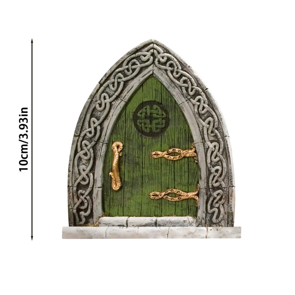 Garden Fairy Door Decoration With Wooden Tree Design For Outdoor Yard Decor