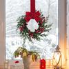 Artificial Christmas Wreath for Front Door 10 Inch Winter Greenery Wreath with Red Berries And Velvet Bow for Farmhouse Porch Wall Fireplace Decor