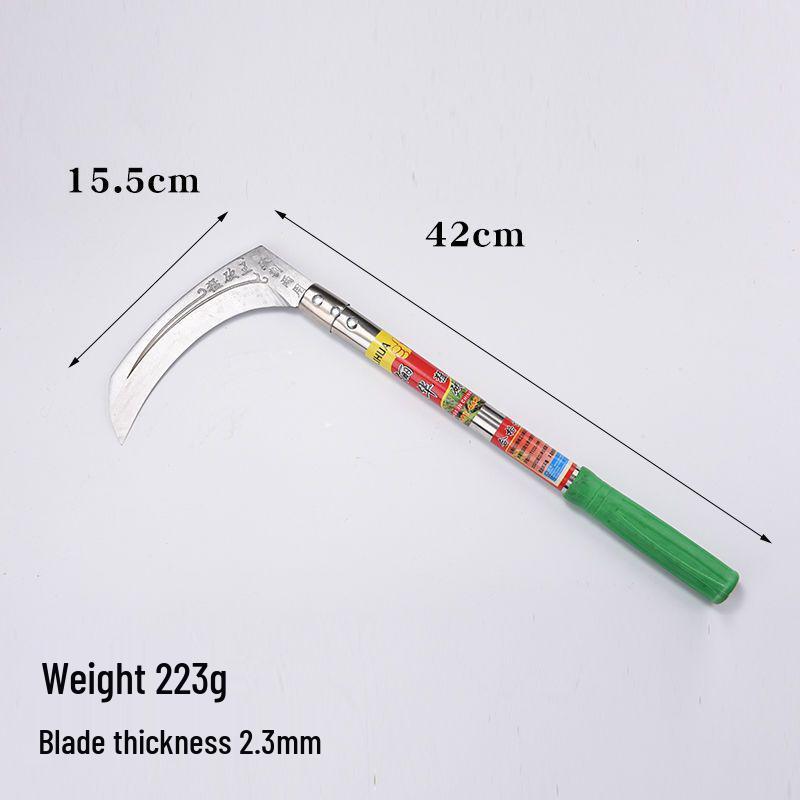 Sense mit extra langem Stiel für Gras, Mais, Weizen und Camping