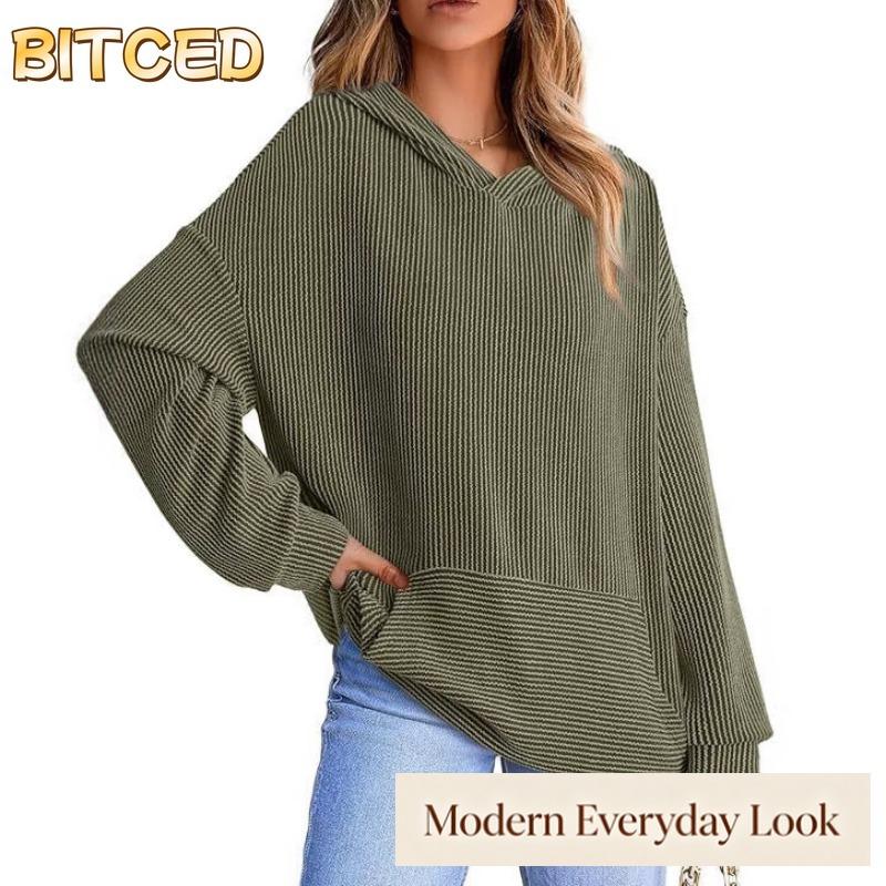 BITCED Blusas y camisas de manga larga con estampado de color sólido informal a la moda para mujer