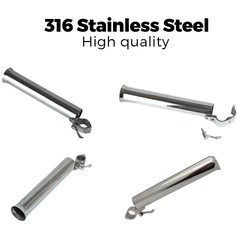 Boats Fishing Rod Holder Stainless Steel Rod Holder Clamp Kayak Boats Fishing Poles Support Clip Easy To Install