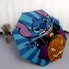 Stitch, Halloween Automatic Opening and Closing Umbrella - 8 Ribs Portable Folding Umbrella with Plastic Handle, Suitable for Leisure and Ha