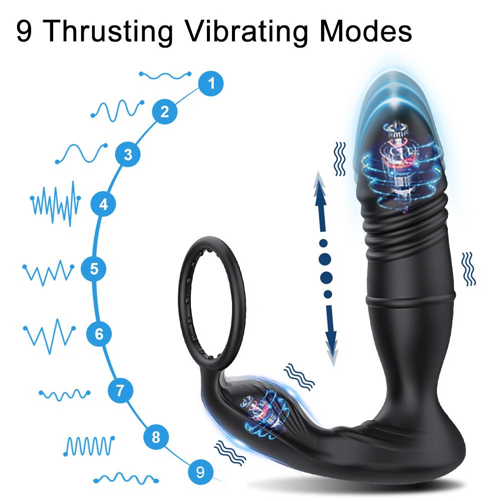 2 In 1 Bluetooth App Thrusting Vibrating Butt Plug Vibrator Gay Anal Plug Wireless Remote Prostate Massager Sex Toy For Couples