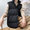 Women Vest Stand Collar Winter Women Warm Coat Oversize Tops Beige Vest