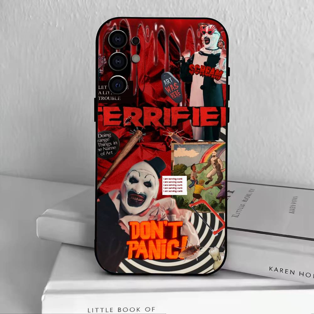 Gothic-Terrifier-Art the Clown Phone Case Black Silicone Soft For Samsung S25,S24,S21,S22,S23,S30,Ultra,S20,Plus,Fe,Lite