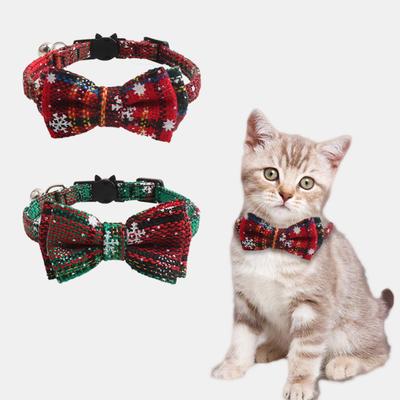 Pet Christmas Cat Collar with Bell Buckle