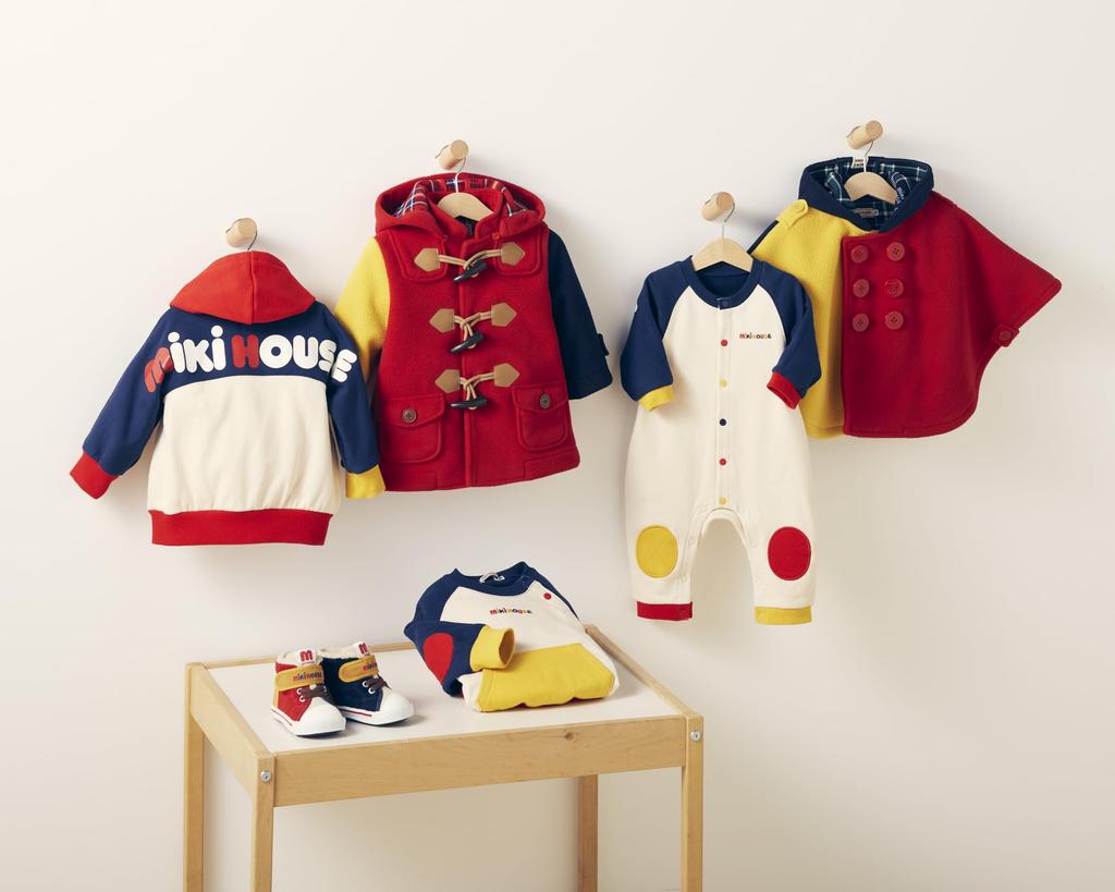 Coverall Rompers Logo Long Sleeve Made in Japan Boys Girls Baby Kids Infant Baby Clothes Clothes 70cm Multicolor [Miki House] Children's 10-1204-491