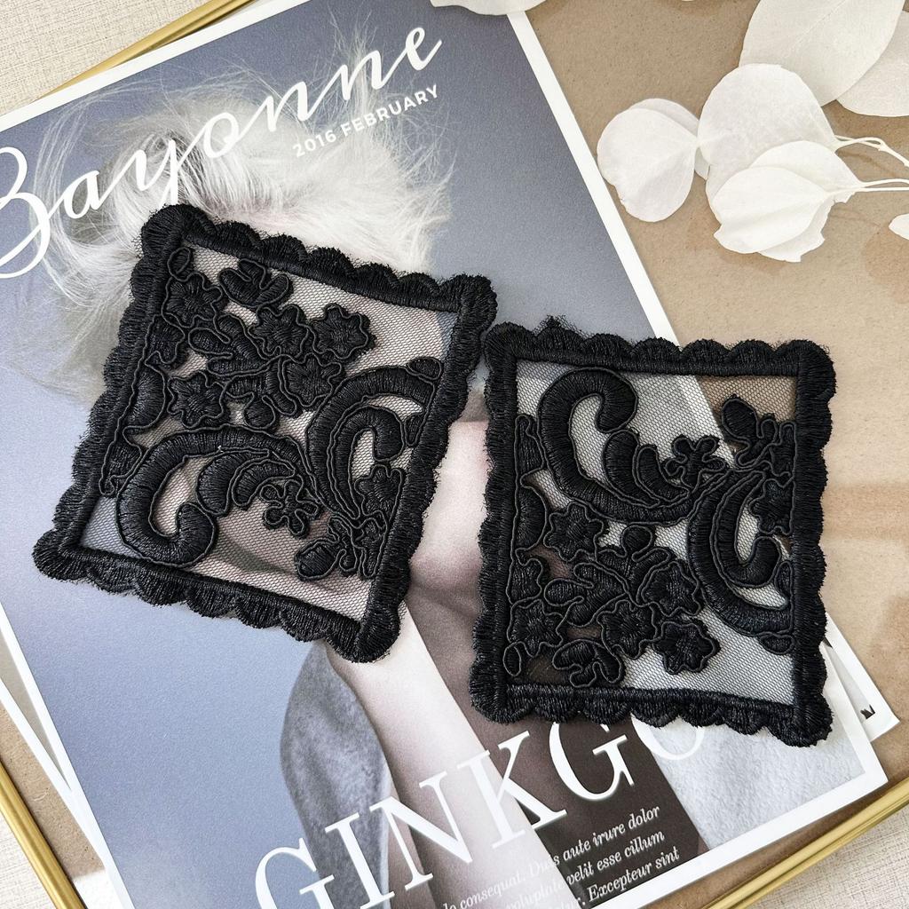 Car Stock Small Pair Pocket Cuffs Decorative Lace Decal White Black