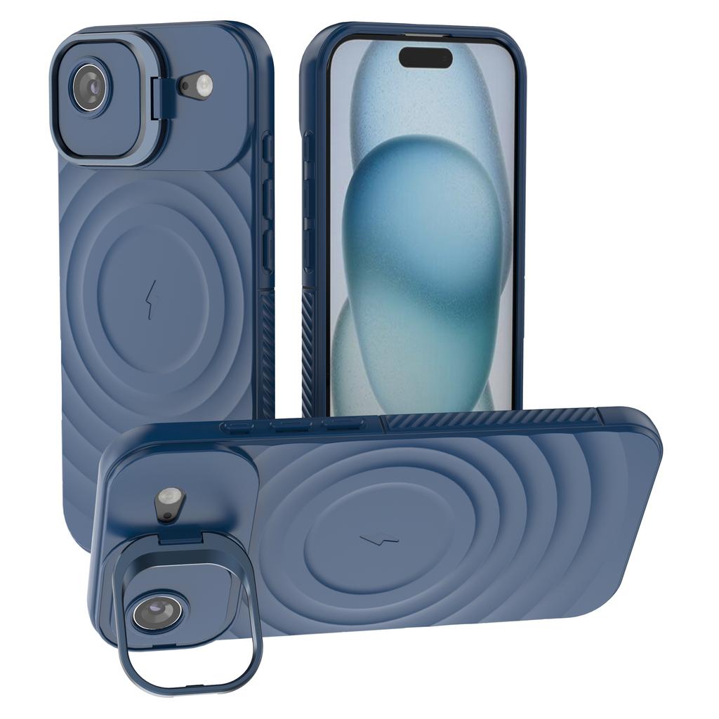 For iPhone 17 Air Case Compatible with MagSafe PC Kickstand Ripple Texture TPU Phone Cover