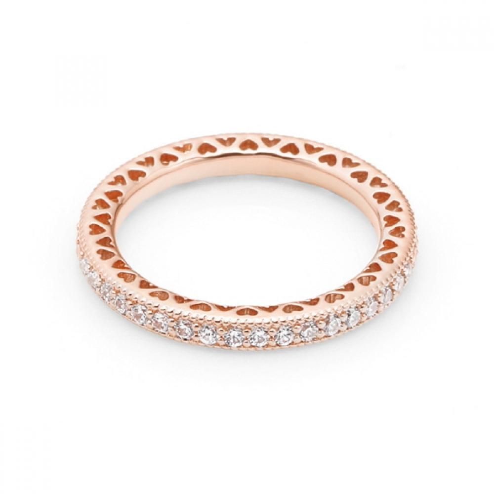 

Pandora 180963cz Кільце-доріжка Signature Sparkling Heart Рожеве 180963CZ-58