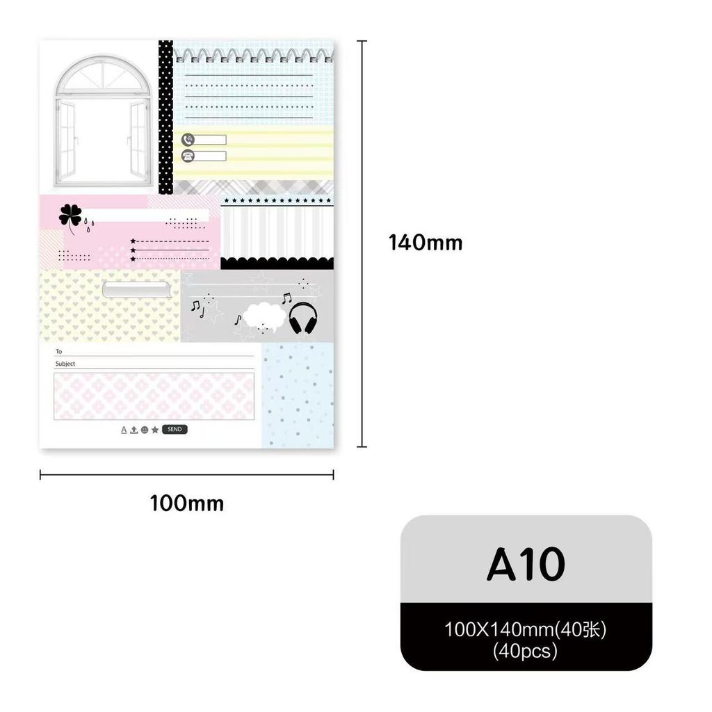 48Pc Mix Note New Cute Retro Korean Simple Note Pad Tearable Note Handbook Material Paper Ins Style Material Student Gift