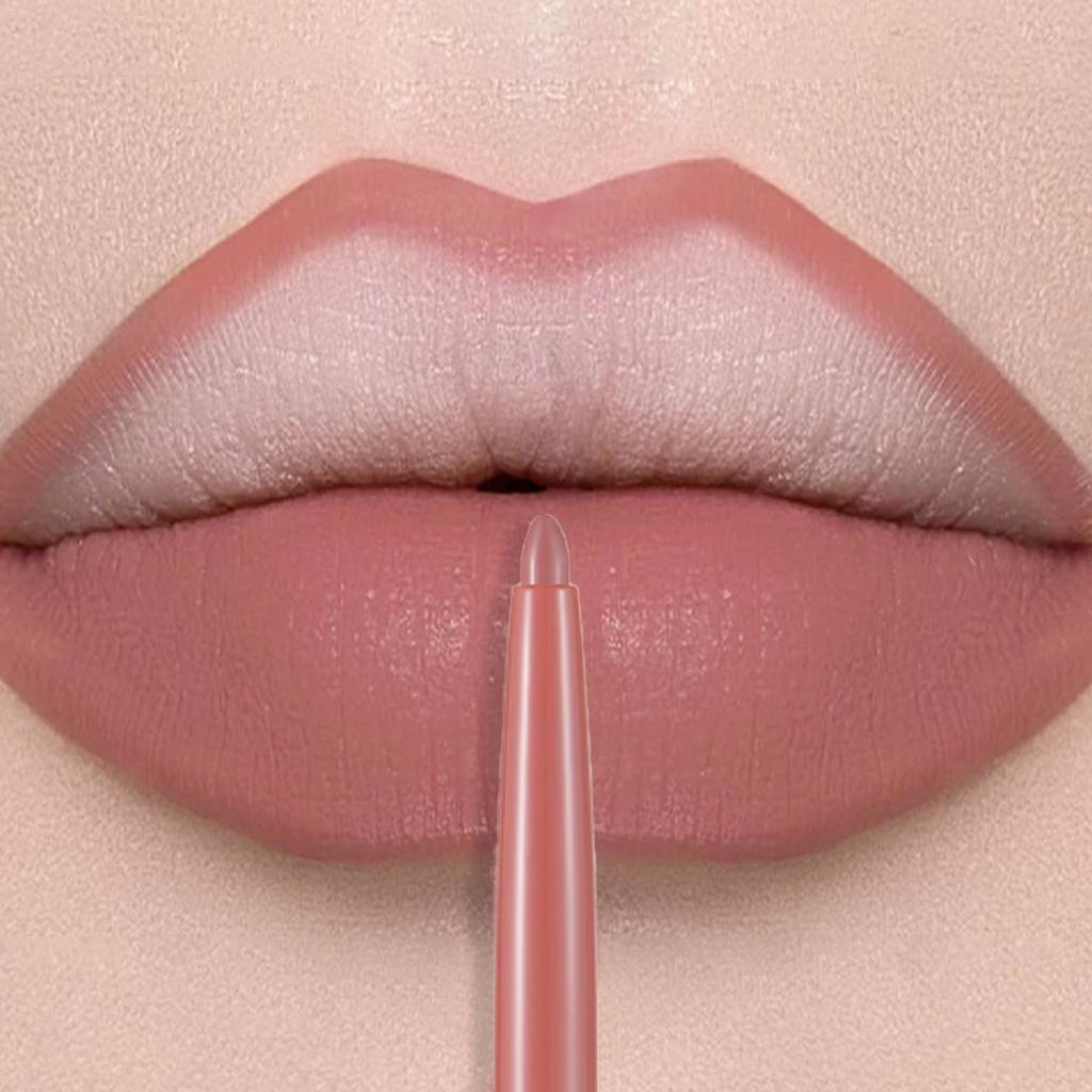 Matte Mauve Lipstick Pencil Long Lasting Waterproof Non-Stick Lipliner Crayon Velvet Lip Contour Outline Smooth Natural Makeup