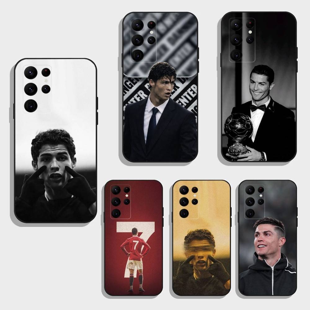 Player L-Ronaldo C-CR7 Phone Case For Samsung S26,S25,S24,S23,S22,S21,S20,Ultra,Plus,FE Black Soft Cover