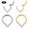 Anello Segmentato a Cerniera Goccia Lacrimale Acciaio Chirurgico 316L Septum Naso Clicker Piercing Labret Labbra Cartilagine Orecchio Daith Helix Orecchino
