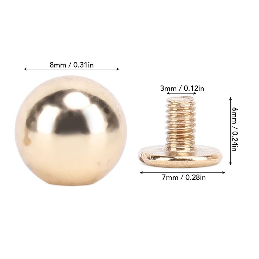 50set Heavy Duty Multifunctional Ball Rivet Kits Screw Back 8mm Round Rivet Sets Decorative Rivet Accessories For Handcraft