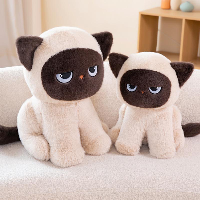 Siamese Cat Plush Pillow Soft Stuffed Animal Doll Cushion For Sofa Bedroom Decor Gift