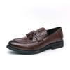 Classic Brand Elegant Brown Men's Leather Casual Shoes Crocodile Pattern High-quality Business Formal Shoes Versatile Loafers
