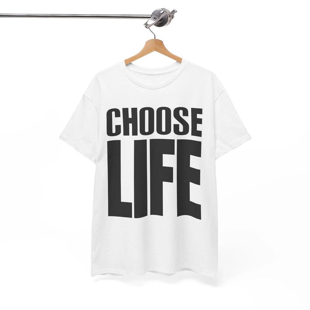 CHOOSE LIFE Black T Shirt Wham George Michael Retro 80 s fancy dress Unisex Tee L
