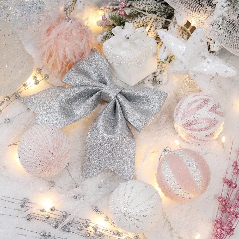 18PCS DIY Crafts Painted Christmas Gifts Boxes Pendant Plastic Painted Christmas Pendant