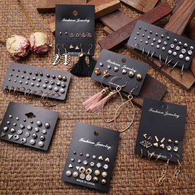 Böhmisches minimalistisches gemischtes Ohrstecker-Set für Frauen und Mädchen, einfache geometrische Herz-Perlen-Kristall-Ohrringe, winzige Ohrstecker, Schmuck