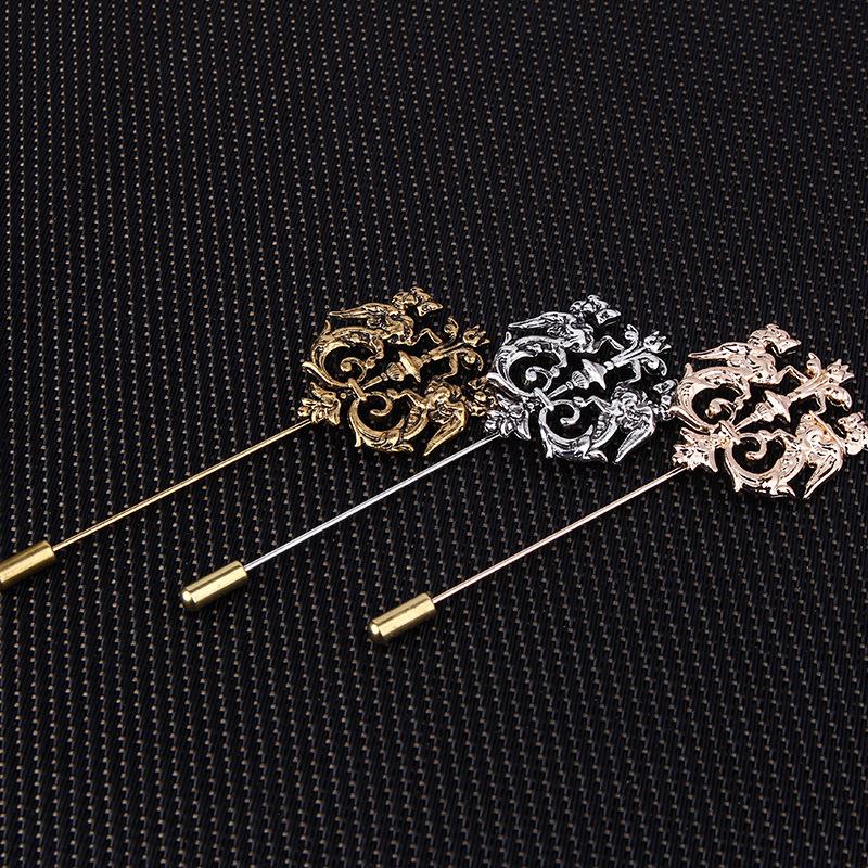 Z80 Retro Double Lion Korean Brooch, One-Word Brooch, Original Personalized Pin, Suit Shirt Decoration