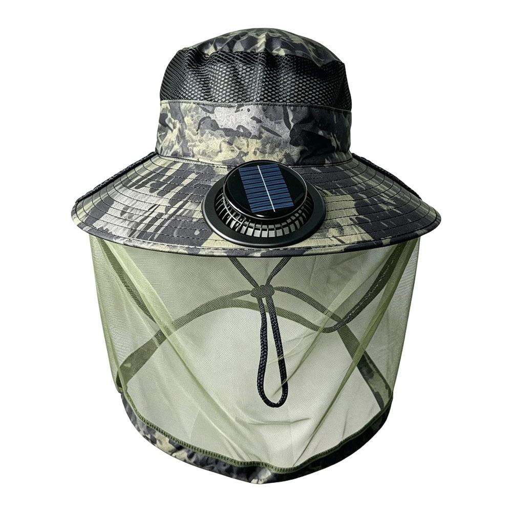 Camouflage Fisherman Hat Wide Brim Mosquito-proof Hat Creative Fishing Sun Cap  Summer
