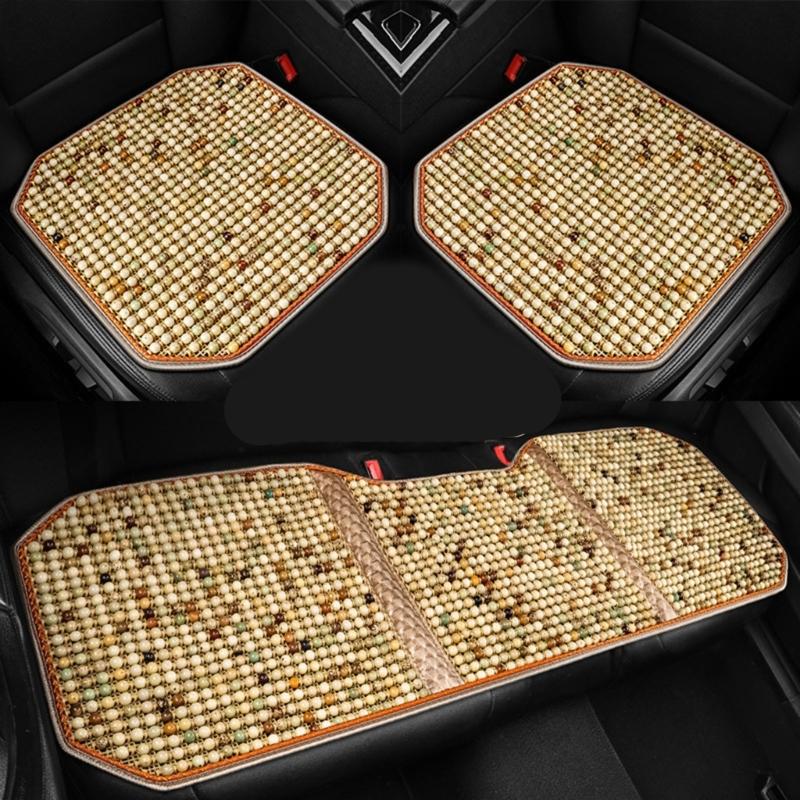 Wood Beads Ventilated Seat Cover Pad Massage Lumbar Relieve Fatigue Enhances Comfort Suitable For Various Vehicle Models