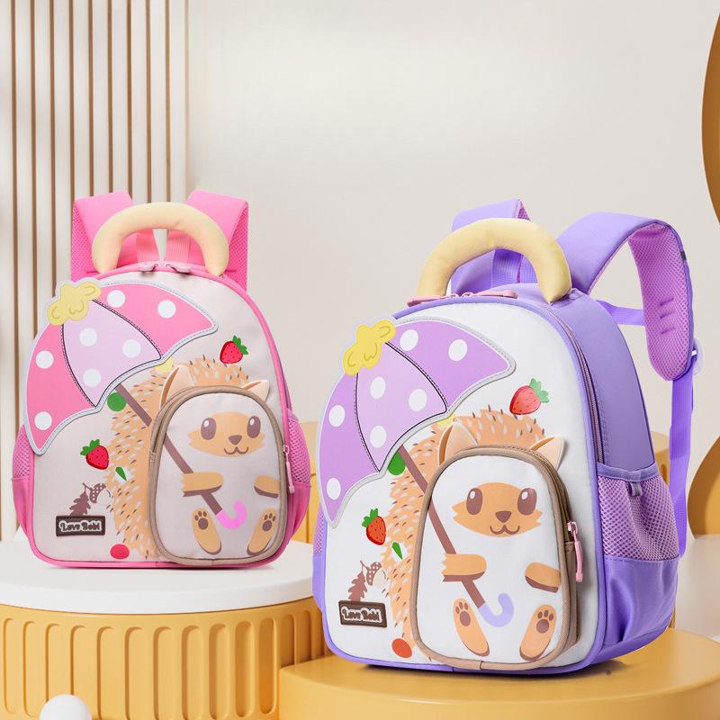 Kindergarten Schultasche Mädchen Baby Kleine Schultasche Große Klasse Kind Niedlicher Cartoon Kleiner Igel Kinderrucksack