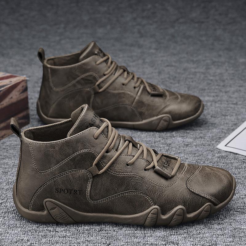 Fashion Comfortable Men's Casual Slip On Men's Shoes Leather Shoes Men's Flat Hot Sale Moccasin Leather Versatile Fashion Shoes