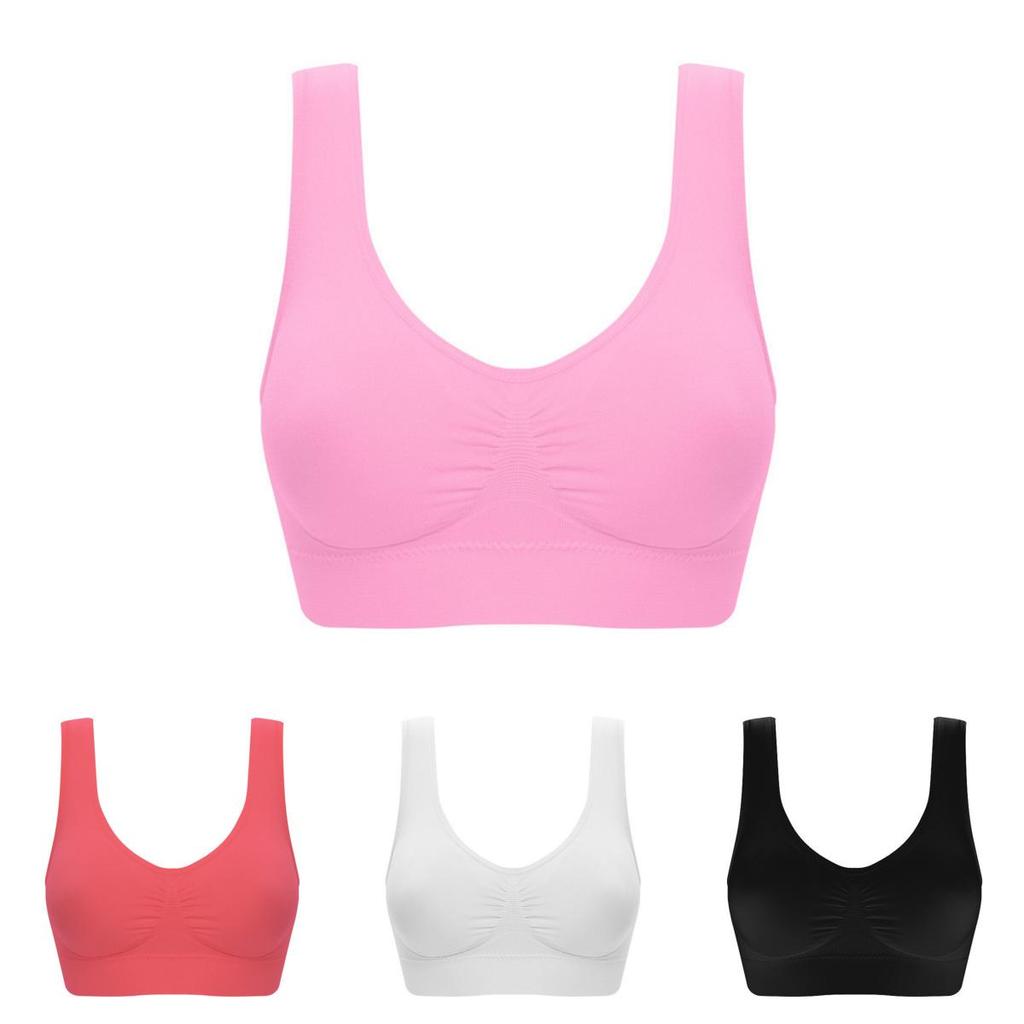 Women Pure Color Plus Size Ultra-thin Large Bra Sports Bra Full Cup Tops For Comfort