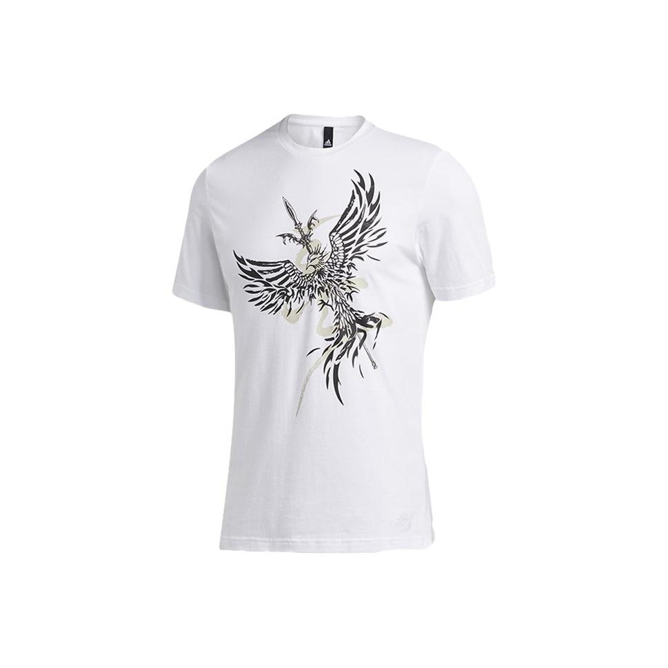 

Adidas Футболка с круглым вырезом и принтом «Летящая птица», мужские топы, белые FT2753 XL