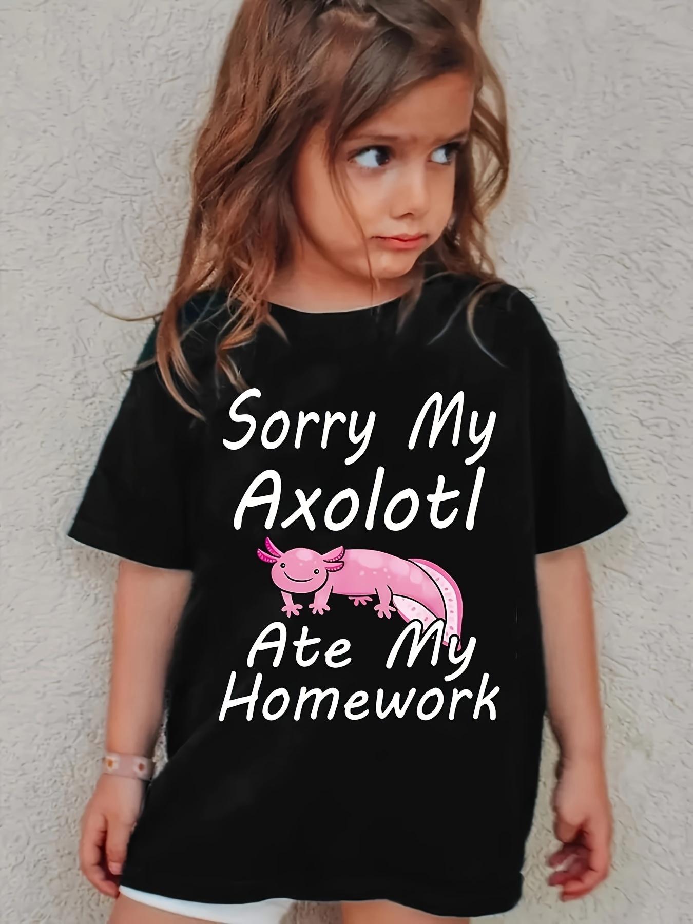 European sizes Adorable Letter Print Girls T Shirt Cute Comfy Polyester Casual Tee for Spring Summer Fall 98cm