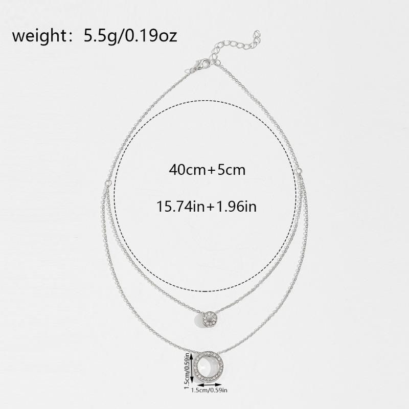 Round Necklace Light Luxury High Sense Diamond Pendant Women's Fashion Simple Design Sense Collarbone Chain