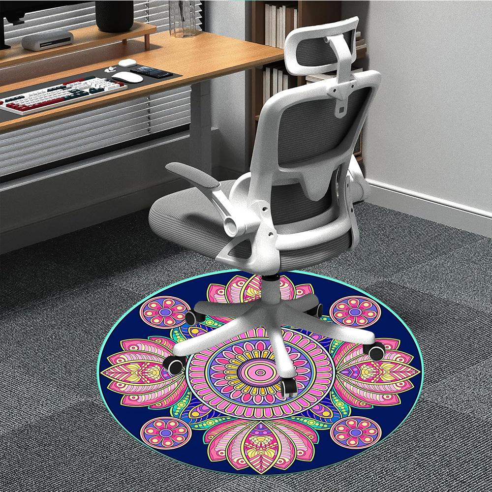 1PC Mandala Artwork Chair Carpet for Office, Indoor Non-Slip Washable  Carpet, Soft Comfortable Mat For Office Room yy250930087