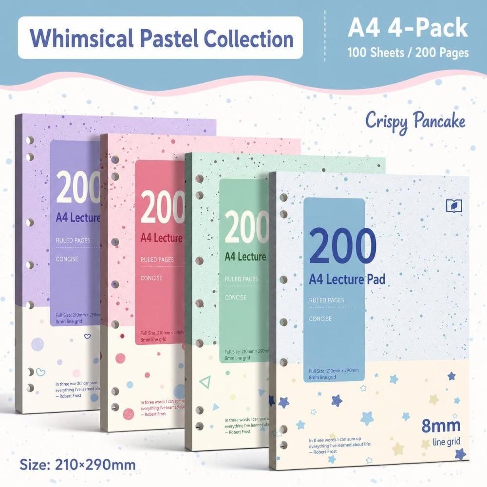 A4 Loose Leaf Notebook 200 Pages Ruled Journal Thickened Writing Notebook Office Use