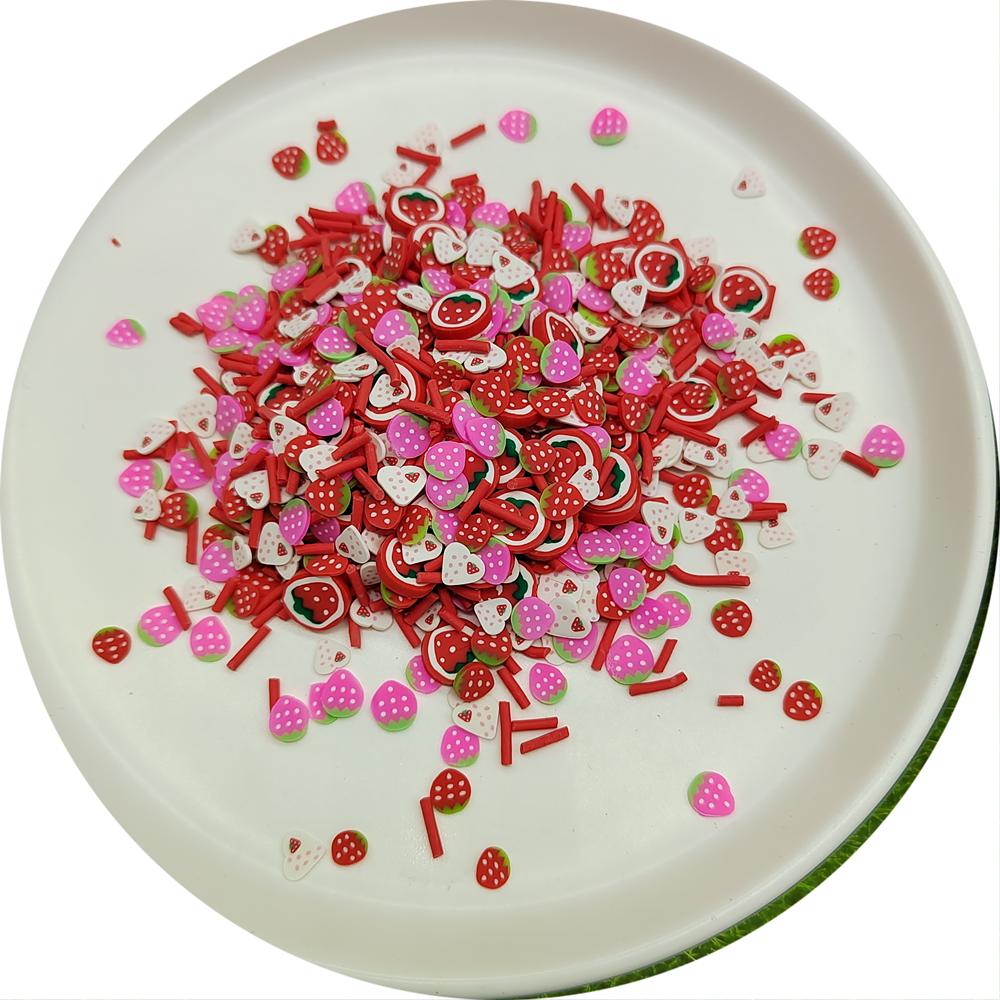 Valentine's Day Heart Polymer Clay Slices Soft Slime Clay Sprinkles for DIY Colorful Slime Decoration Crafts