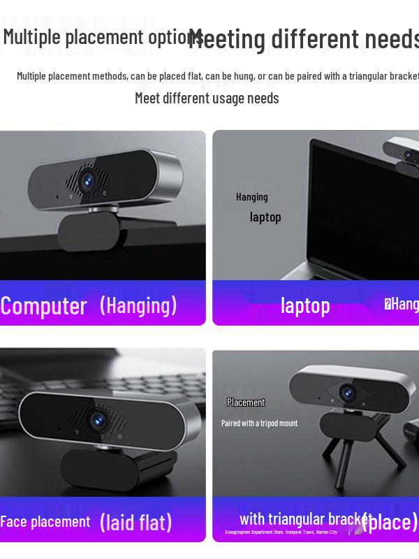 HD Webcam for Online Classes, Exams, Streaming, & Photography - Compatible with Home Desktops & Laptops