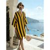 26 New European and American Bohemian large-size women's clothing casual loose 3D printed dress robe