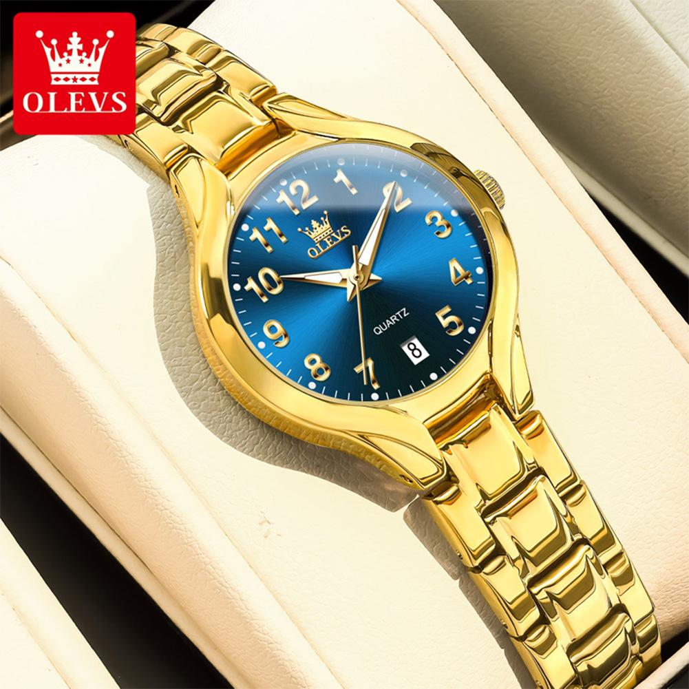 OLEVS 3650 Damen-Quarzuhren Wasserdicht Leuchtend Datum Klassisch Luxuriös Elegant Damen-Armbanduhr Reloj Mujer