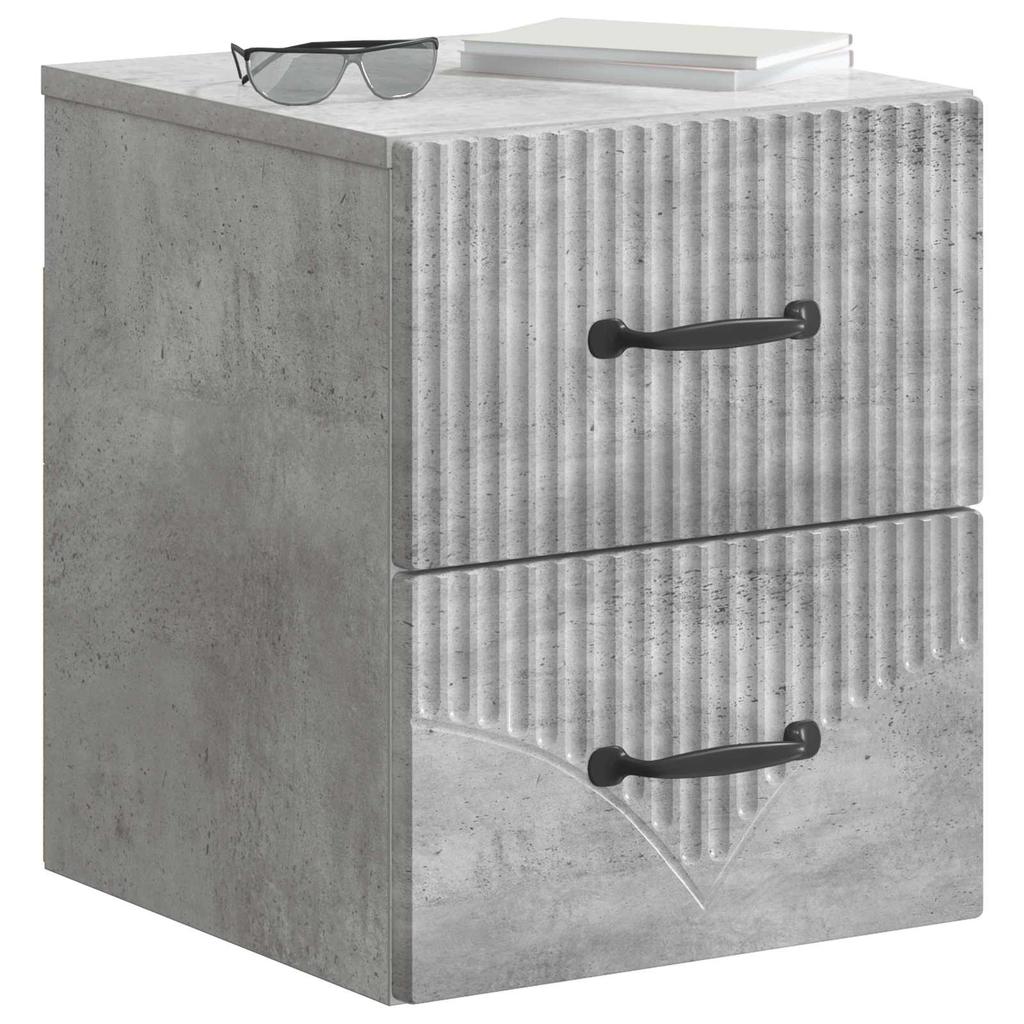 Wall Mounted Nightstand 2 pcs Concrete Grey 34.5 x 33 x 40 cm