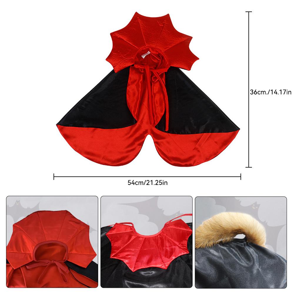 Halloween Pet Costume Pumpkin Hat Vampire Cape Set for Cats Dogs Funny Cosplay Party Dress Up Outfit