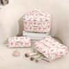Runhui Cherry Secret Quilted Makeup Bag – Large Capacity, High-End Feel, Fruit Pattern
