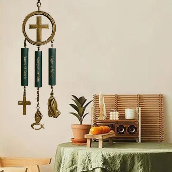 Faith-Inspired Wind Chime Christian Wind Chime with Bible Verses Patio Backyard Garden Outdoor Decoration Wind Bell Religious Inspirational Gift