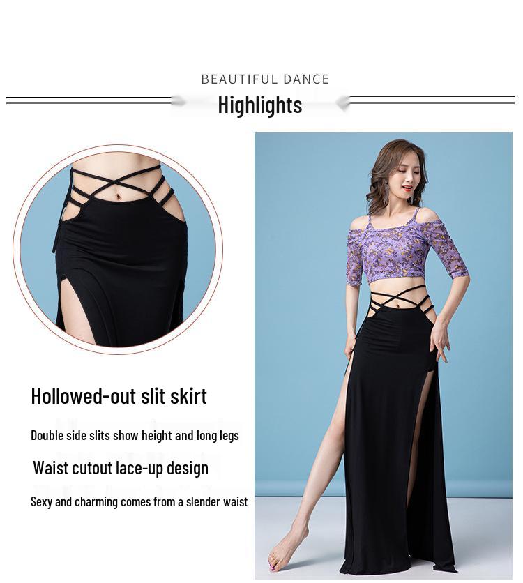 Huayu Belly Dance Slit Skirt Performance Costume for Women